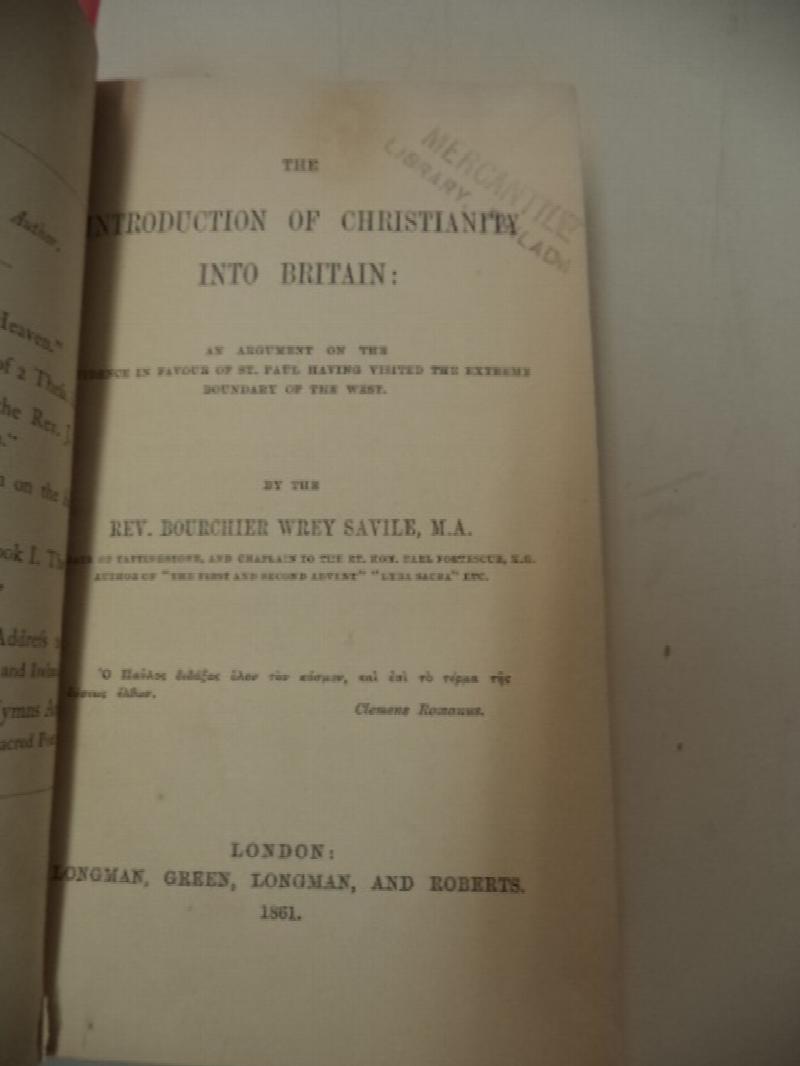 The Introduction of Christianity into Britain: an argument on the ...